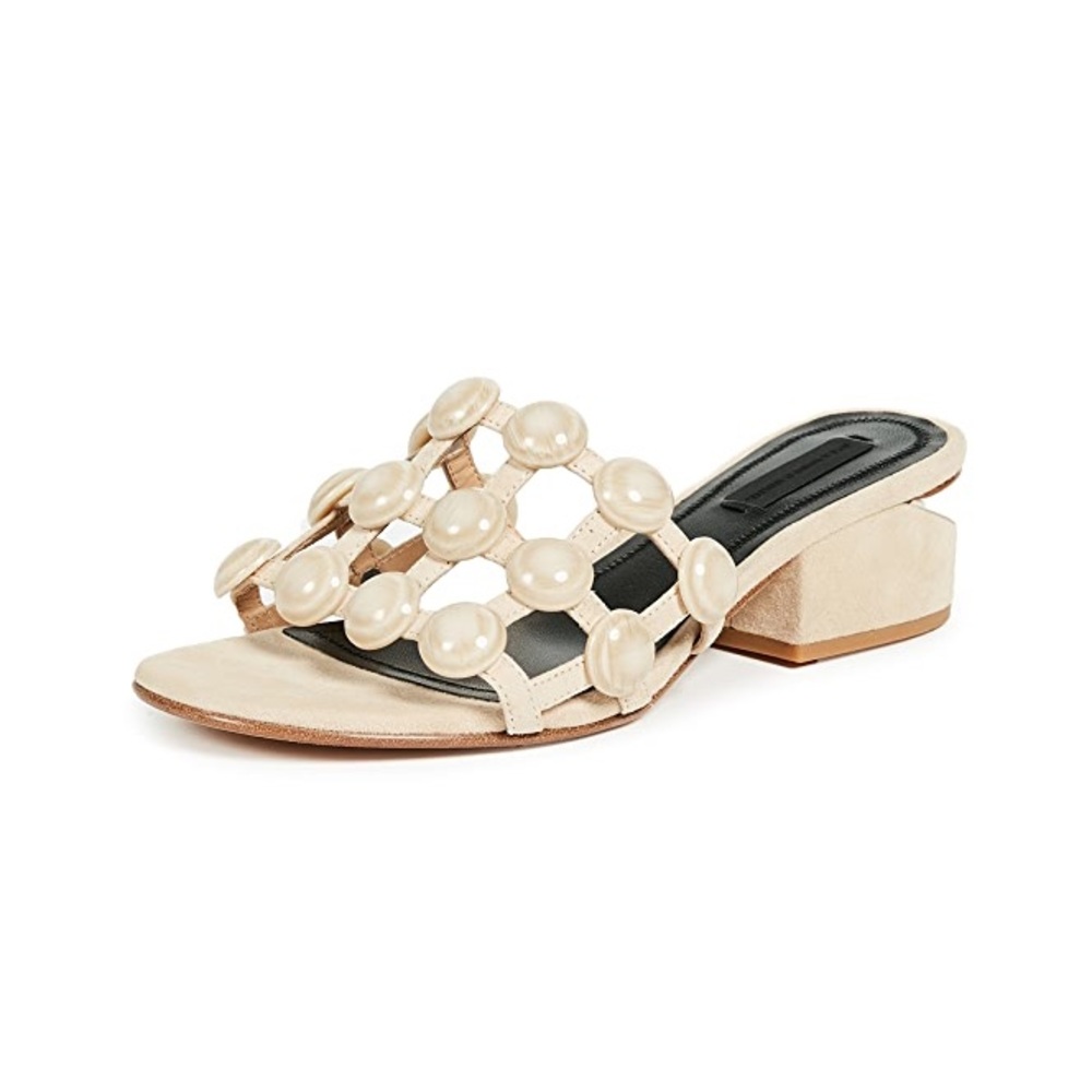 Alexander Wang Lou Caged Slides Studded Sandals - Picture 2 of 9